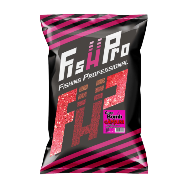 Nadă FishPro Carp Bomb - Căpșuni, 1kg